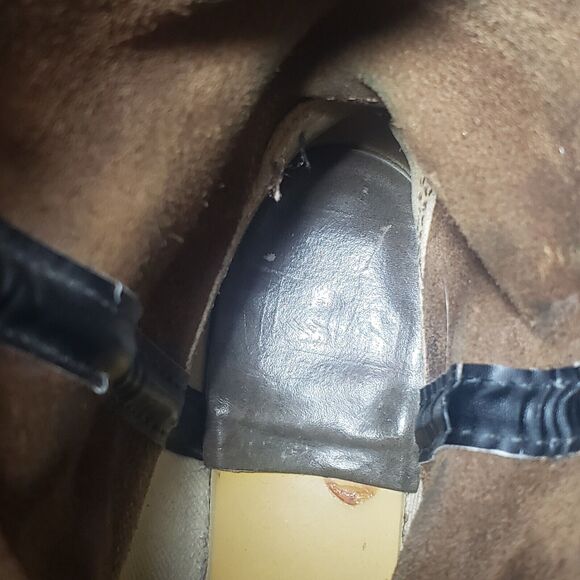 Frye Harness 12R Square Toe Moto Boots Womens 7M Smoke Brown Leather 77300 USA - Picture 13 of 16